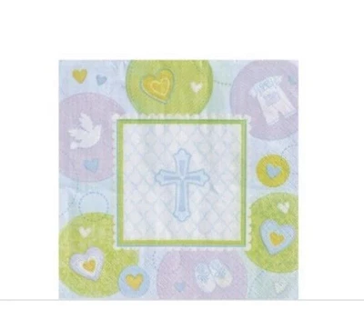 Blue Sweet Religious Lunch Napkins 16ct - Image 1 of 3