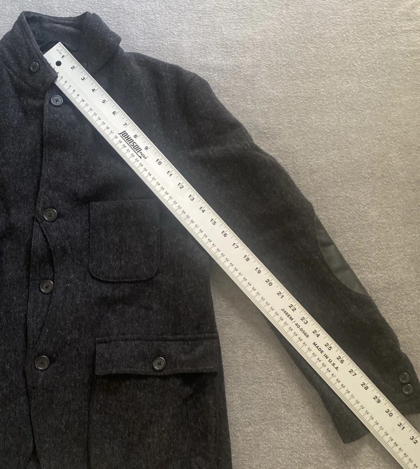 Vintage 40s Woolrich Men S Gray Wool Tweed Herringbone Upland Hunting Jacket - Image 2 of 4