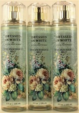 QTY 3 - Bath  Body Works DRESSED IN WHITE Fine Fragrance Body Mist Spray 8Oz