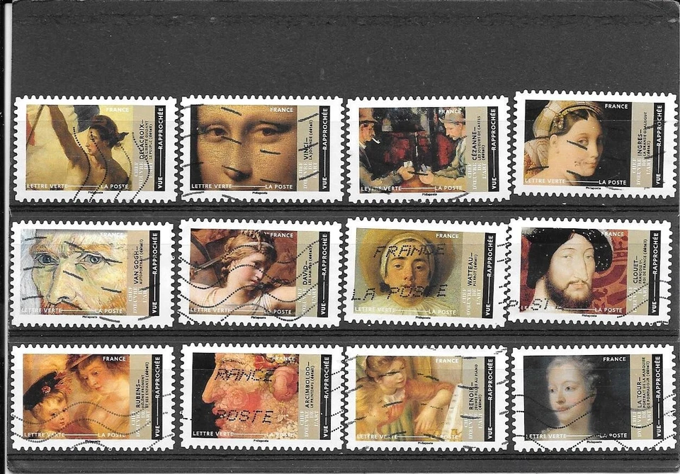 FRANCE 2022. CHEFS D'OEUVRE DE L'ART. SERIE COMPLETE DE 12 TIMBRES AA OBLITERES - Photo 1/1
