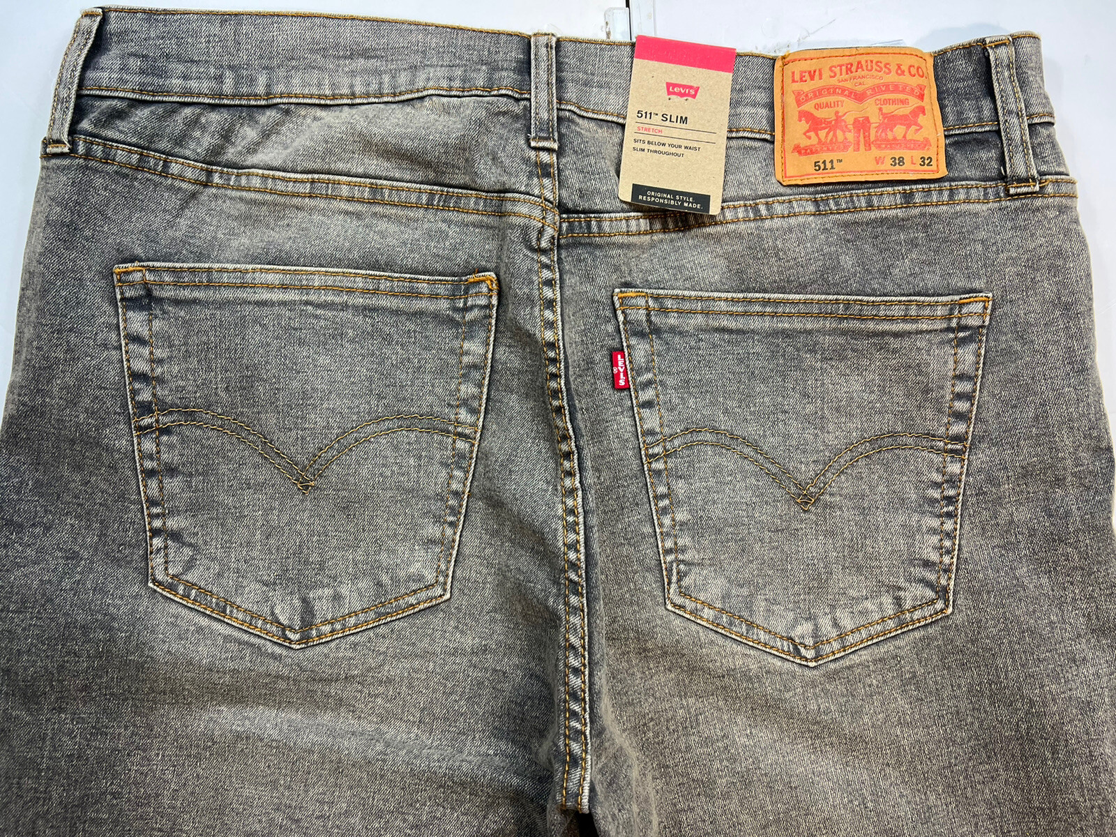 Levis mens 511 SLIM fit jeans gray  Size W38 L32 RRP£95 image 10