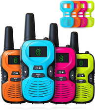 Long Range Walkie Talkies for Kids - 4 Pack with LCD Flashlight, 3 Mile Range