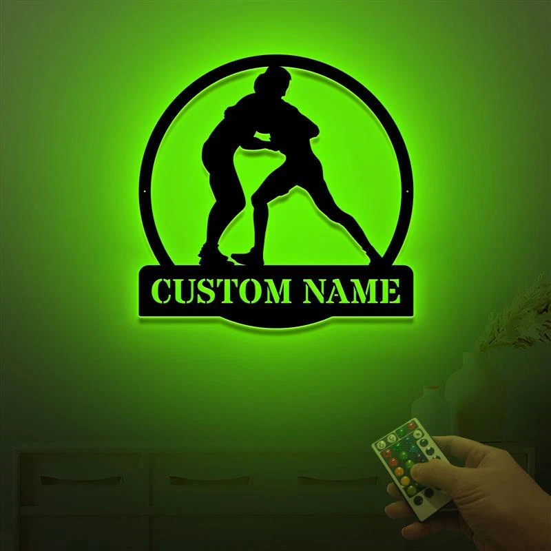 Arte de pared de metal deportivo de lucha libre personalizado con luces LED, letrero de lucha libre Foto 3 de 4