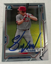 JORDAN VIARS SIGNED 2021 BOWMAN CHROME DRAFT BASEBALL CARD AUTO