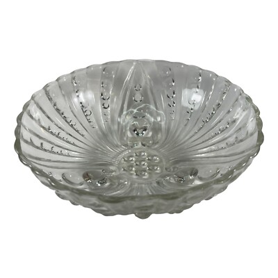 Vintage Clear Glass Anchor Hocking Burple Inspiration Footed Dessert Bowl