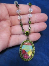 *NEW Melody Ross Brave Girl Antiqued Gold Crystal "Hello Gorgeous" Necklace 24"