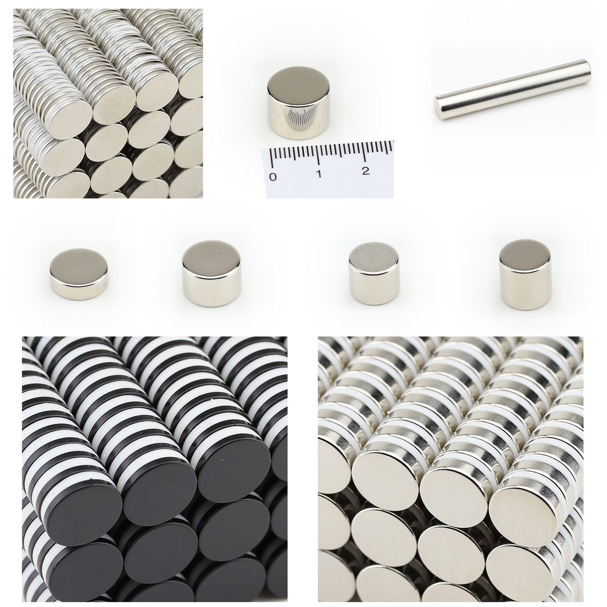 Fuertes discos de neodimio super imanes Ø12 mm - Ø20 mm a 26 kg N45 N52 también negro
