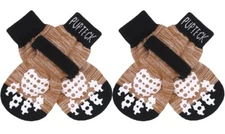 New PUPTECK Double-Sided Anti-Slip Dog Socks SMALL Brown Unisex