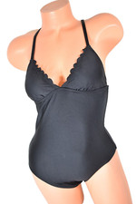 Women Splendid Hamptons Black Solid Rem Soft Cup One Piece Swimsuit Size XS NWT