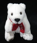 Collectible Coca-Cola Plush Polar Bear 6-1/2” with Red Coca-Cola Scarf VTG. 1993