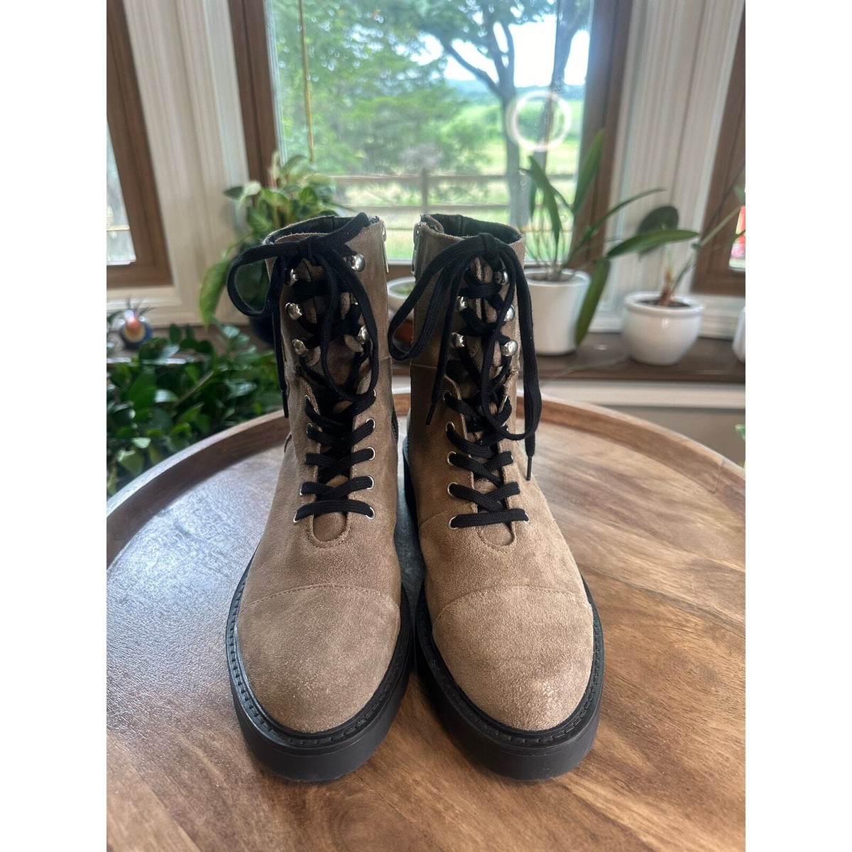 ALLSAINTS Dusty Suede Cap Toe Lug Sole Combat Boots Brown Mens Size 11 AllSaints NWT Dusty Cap Toe Lug Sole Combat | Mercari main image 2