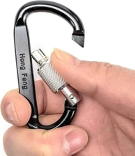 Pack Carabiner Clips 3 Inch Aluminum Caribeaners Large Locking D Ring Buckle Car