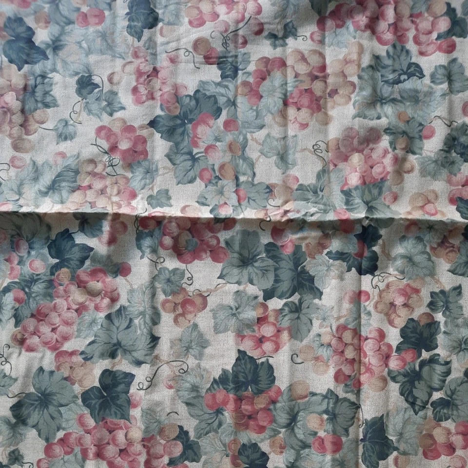 VTG Cranston Quilting Fabric 44" X 20" Cotton Grapes Beige Tan Sewing - Image 2 of 4