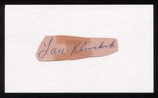 Lou Klimchock Signed Cut Autographed Index Card Circa 1962 Baseball Signature