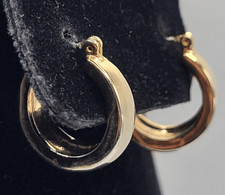 Gorgeous Surgical Steel Gold Tone Hoop Earrings 0.75in