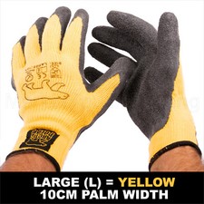 6 X PAIR WINTER WORK GARDEN GLOVE WARM EXTRA THICK LATEX GRIP L SIZE 10CM