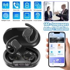 144 Languages Wireless Bluetooth OWS Earphones Earbuds Two Way Smart Translation