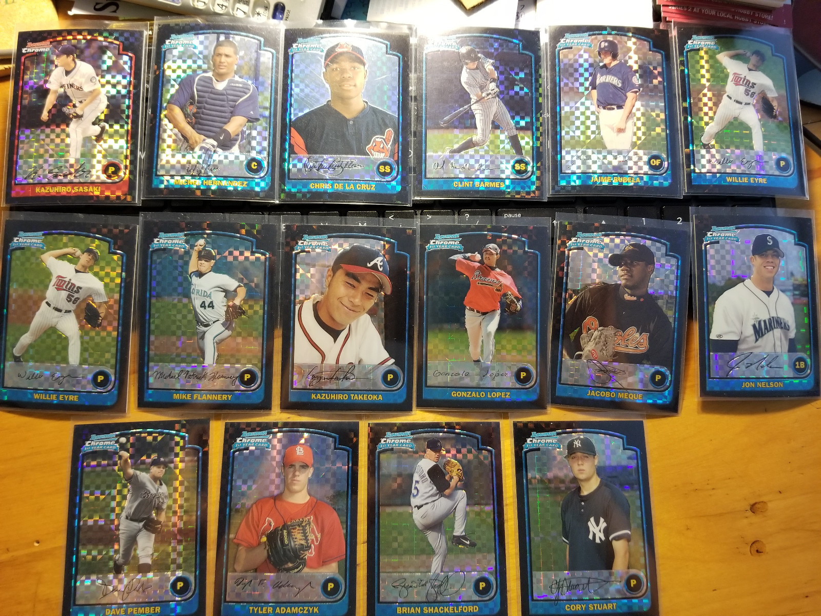 2003 Bowman Chrome X-fractors Fill your set you pick choice