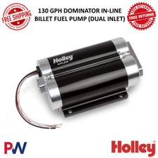 Holley 130 Gph Dominator In-line Billet Fuel Pump Dual Inlet Black 12-1200-2