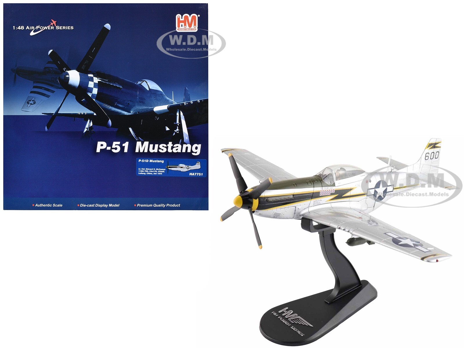 СЕВЕРОАМЕРИКАНСКИЙ САМОЛЕТ P-51D МУСТАНГ ПОДПОЛКОВНИК MCCOMAS 148 HOBBY MASTER HA7751 20290₽