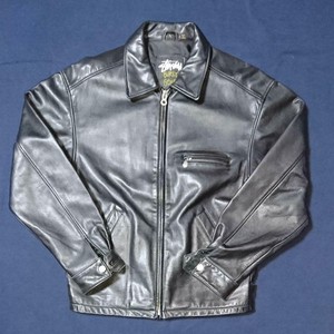stussy leather jacket