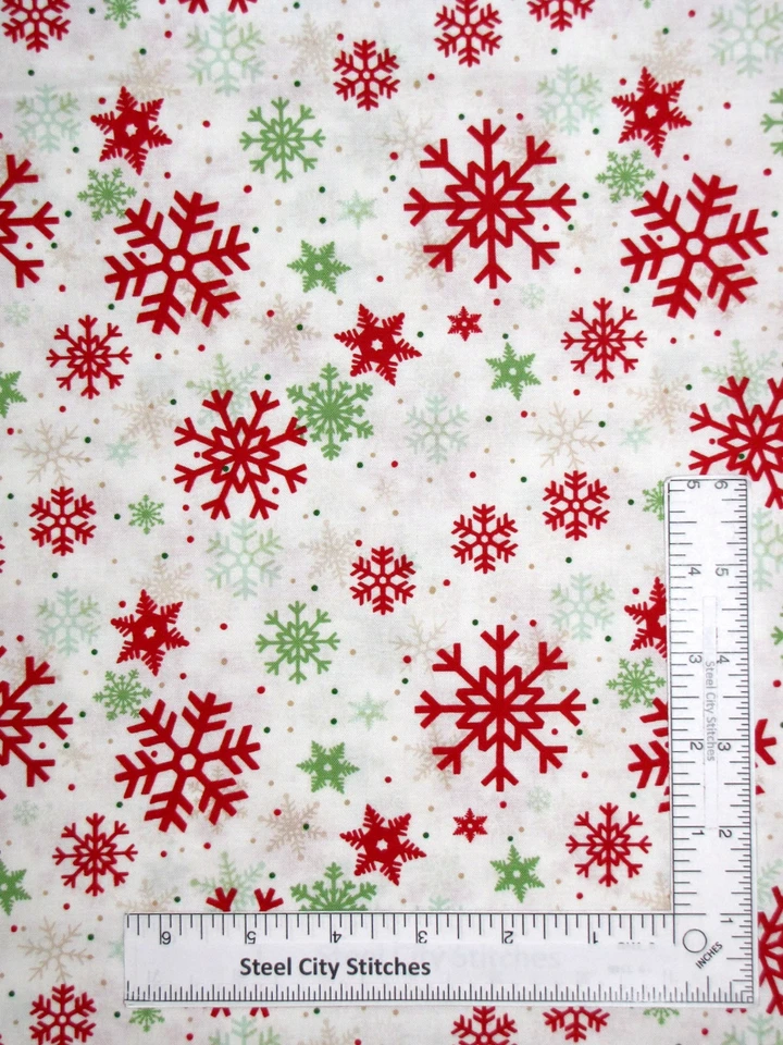 HENRY GLASS & CO. Christmas Timber Gnomes Farm Snowflakes Fabric By The Yard Cotton by Henry Glass
