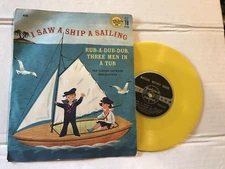 Vintage 78 Record " I SAW A SHIP A SAILING"  Record and Sleeve. Sailboat, Navy