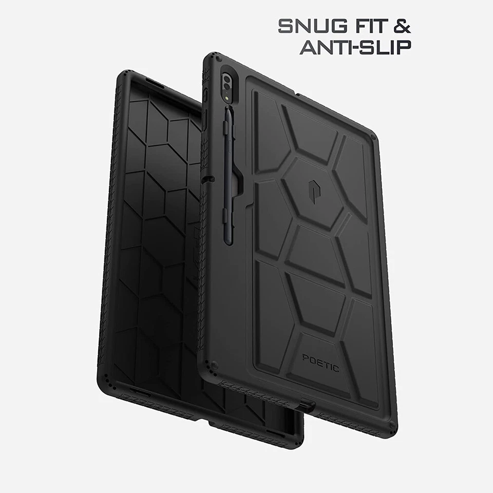 For Galaxy Tab S8 Ultra 14.6 Case 2022 | Poetic Silicone Tablet Cover Black - Image 3 of 4