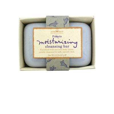 Bath & Body Works Freesia Moisturizing Cleansing Bar Soap Vintage Sealed Purple