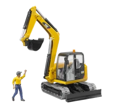 Bruder Toys CAT Mini Excavator with Worker Vehicle 02467