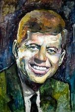 JFK JOHN FITZGERALD KENNEDY PRESIDENT USA MARCELO NEIRA ORIGINAL ART ! DEMOCRAT