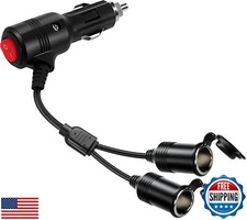 Vrllinking 2-Socket Car Cigarette Lighter Adapter Splitter - 12V Cigarette Li