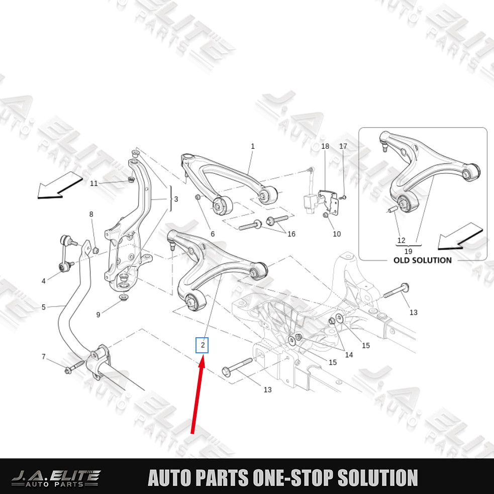 Front Lower Left Control Arm for Maserati Ghibli Quattroporte (14-17) M156