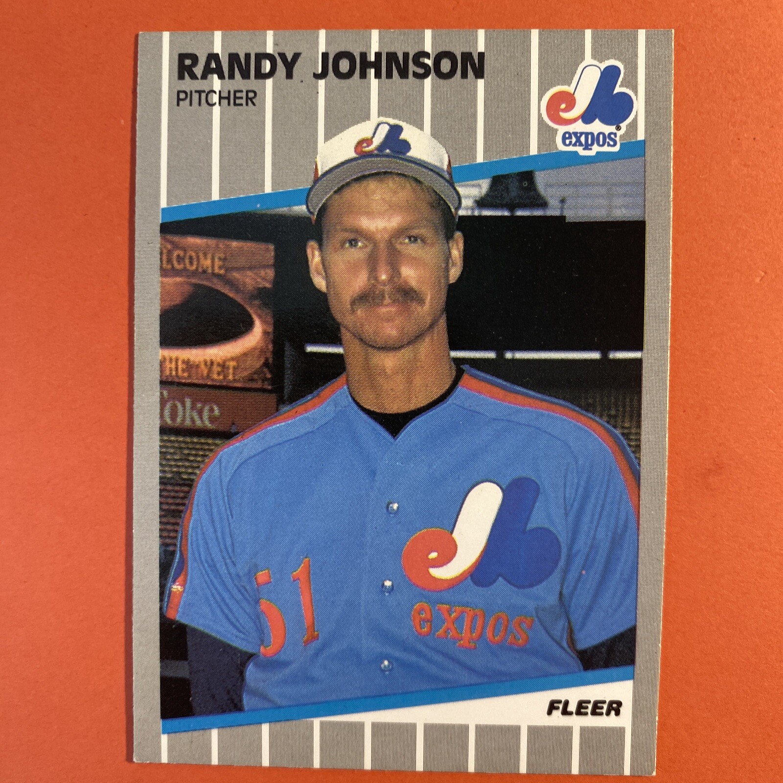 1989 Fleer #381 RANDY JOHNSON Raw - Montreal Expos - Black Out ...
