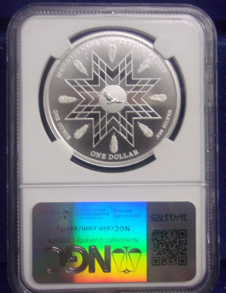 2024 Mesa Grande Nation $1 American Plains Bison Graded MS 70 - Image 2 of 2