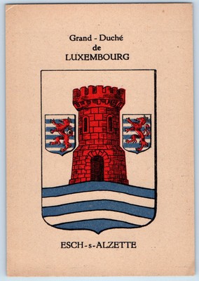 Luxembourg Postcard Grand-Duche Esch-S-Alzette Lion Logo c1910 Antique