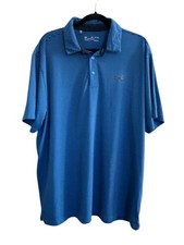 Under Armour Polo Mens 2XL Blue Stripe HeatGear Loose Fit Short Slv Golf 6634