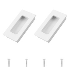 2 PCS Warm White Rectangular Recessed Finger Flush Sliding Door Pull Handle