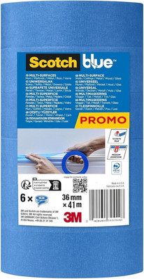 Scotchblue Premium Malerabdeckband Universal - 6 Rollen, 36 Mm X 41 M - Vielseit