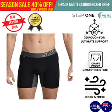 STEP ONE Men's Organic Bamboo Boxer Brief 5-Pack Multi Saver Deal FREE SHIPPING