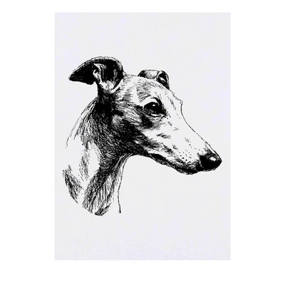 AZEEDA Tatuaggi/Trasferimenti temporanei 'Ritratto di levriero' (TO00086593)