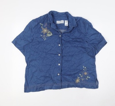 Alfred Dunner Basic-Knopfleiste Damen Größe 16 blau UK