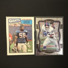 2 Card Lawrence Taylor Lot - 1987 Topps #26 & 2017 Select Premier Level #180