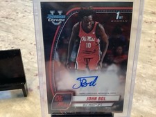 2024 2025 JOHN BOL Bowman University Chrome Prospect Autographs #31 Black auto