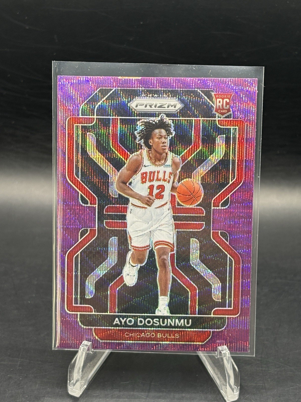 AYO DOSUNMU 2021-22 Panini Prizm #271 Purple Wave SP Parallel Rookie Bulls