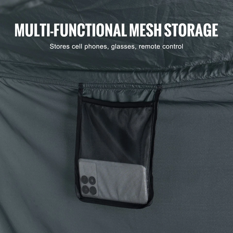 Tienda cama 4 puertas transpirable apagón ligero con postes de fibra de 0,28 pulgadas Foto 4 de 4