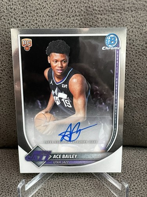 #ad #ad 🔥Ace Bailey2025 26 Bowman Chrome Rookie Auto Utah Jazz RC $109.99