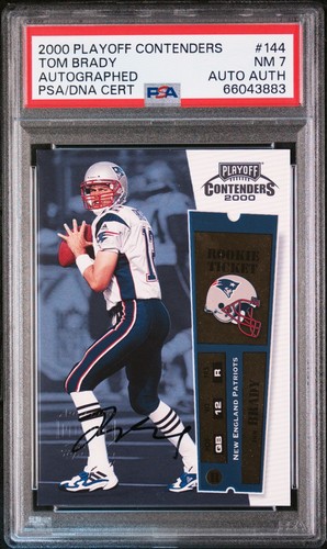 2000 Playoff Contenders Tom Brady Rookie Ticket Auto Rookie PSA 7