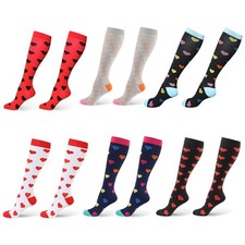 Women Compression Tube Stockings Knee High Socks for Travel Cycling Pain Relief