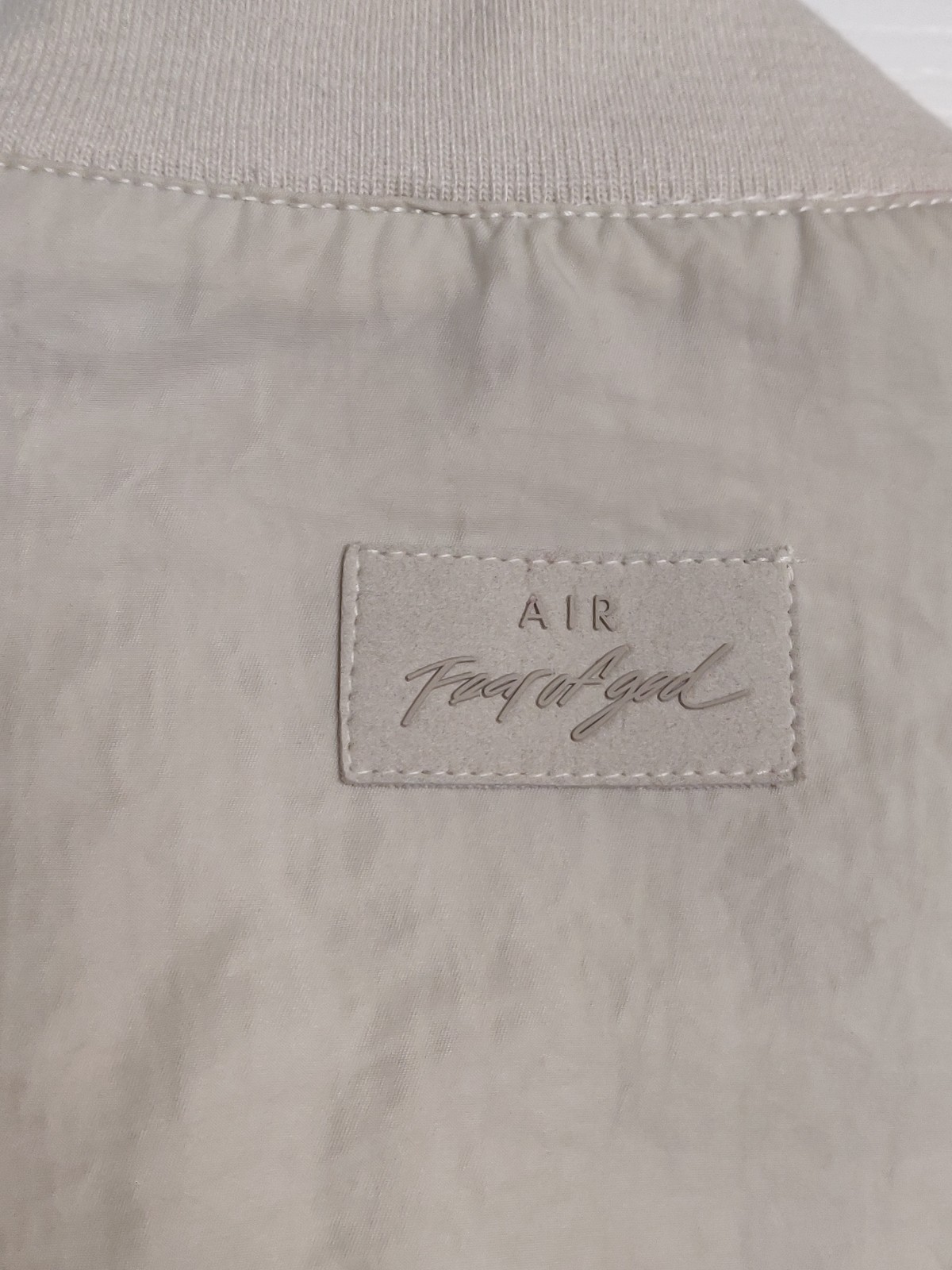 NIKE AIR Fear of God NBA Basketball Beige Cream Zip Jacket Lorenzo FOG Small thumbnail 6